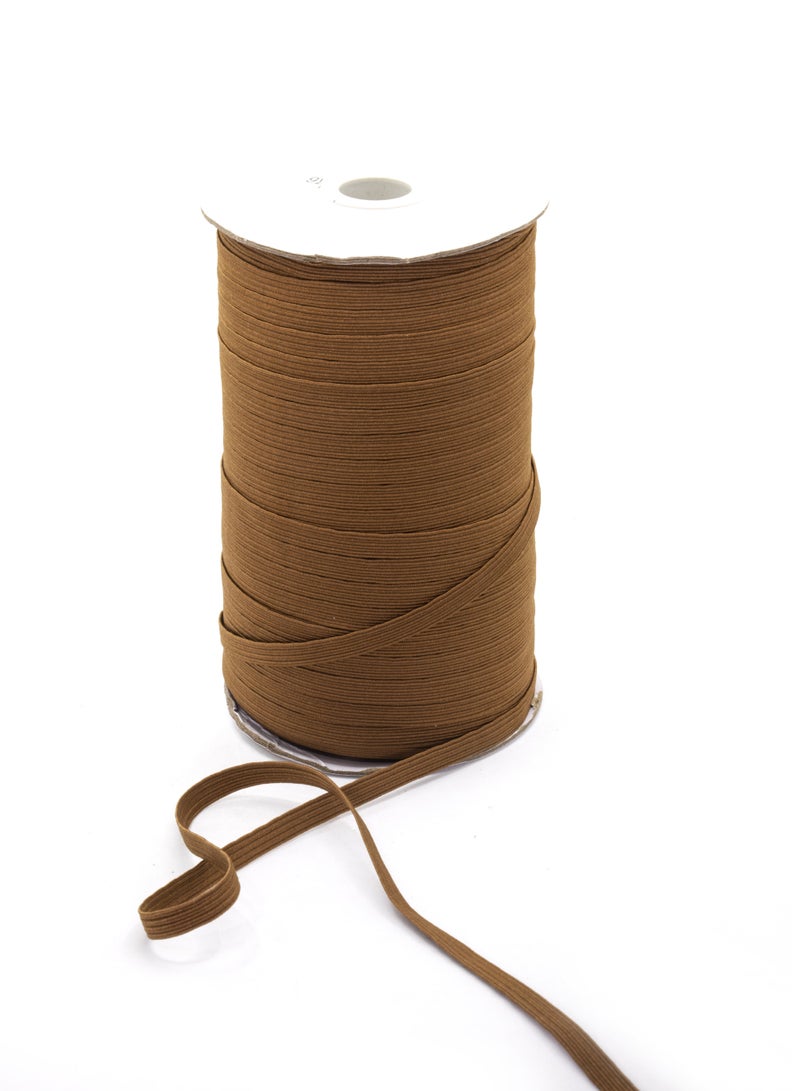Premium Elastic Band - 6mm, 144 Yards Roll - Brown - Ideal for Sewing and Crafting - Image 1