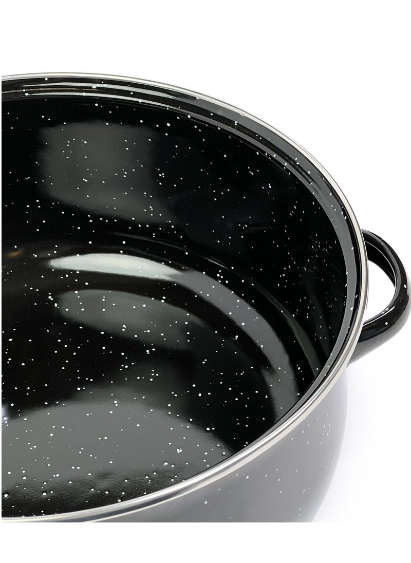 HTH - Set of 5 Enamel Cookware Pots with Lid Set Non Stick Coating with Stainless Steel Welt & Dual Handle Non Stick Enamel Dutch Oven for Bread Baking Cooking Soup Dutch Oven - Image 1