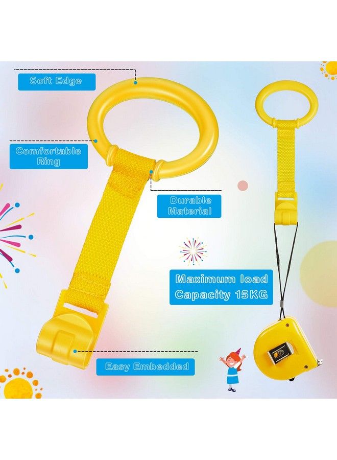 Skylety 4 Pieces Baby Stand Up Walker Tool Ring For Playpen Toddler Crib Hooks General Use Toddler Training Ring Baby Toys Bed Rings For Baby Stand Up (Yellow Red Green Blue) - Image 4