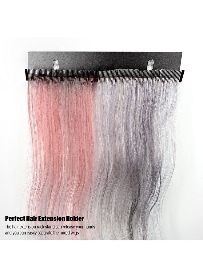 Ehdis حامل وصلات الشعر لتصفيف الشعر، حامل وصلات الشعر من الفولاذ المقاوم للصدأ، أداة تعليق وصلات الشعر لغسل وتلوين وتجفيف الوصلات (أسود) - Image 4