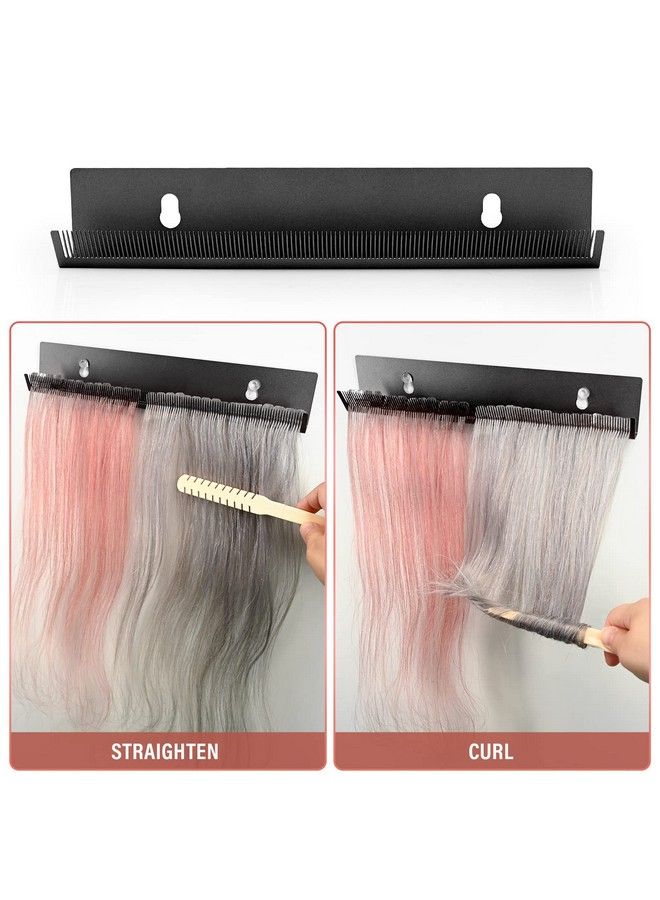 Ehdis حامل وصلات الشعر لتصفيف الشعر، حامل وصلات الشعر من الفولاذ المقاوم للصدأ، أداة تعليق وصلات الشعر لغسل وتلوين وتجفيف الوصلات (أسود) - Image 5