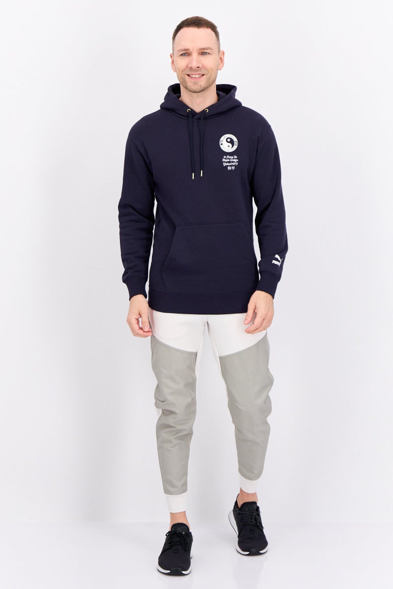 PUMA ملابس رياضية للرجال بأكمام طويلة مناسبة، هوديز خارجي، أزرق داكن - Image 4