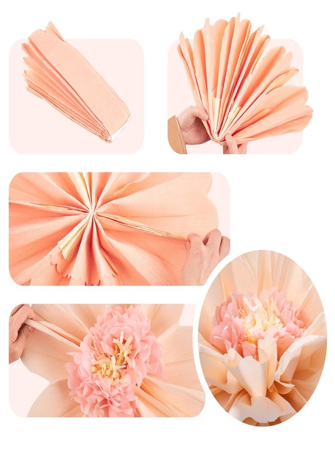 SUNBEAUTY 4 PCS Hot Pink Orange Flower Pom Pom Decorations - Image 3