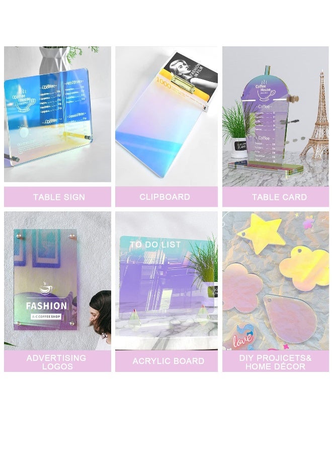 Generic 8X12" Iridescent Acrylic Sheet, 4 Pack Colored Acrylic Sheets for Crafts,Signs,Pantings DIY Display Projects, 200x300x2.8MM - Image 3