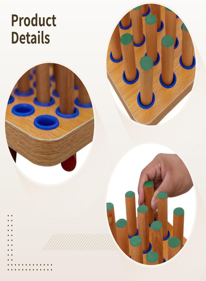 DORMIYA Peg Board Hand Eye Coordination Training Tool - Wooden Finger Board for Stroke Therapy, Rehabilitation, and Fine Motor Skills Development - Includes 20 Pegs - Smooth Surface, Natural Wood Finish - Image 3