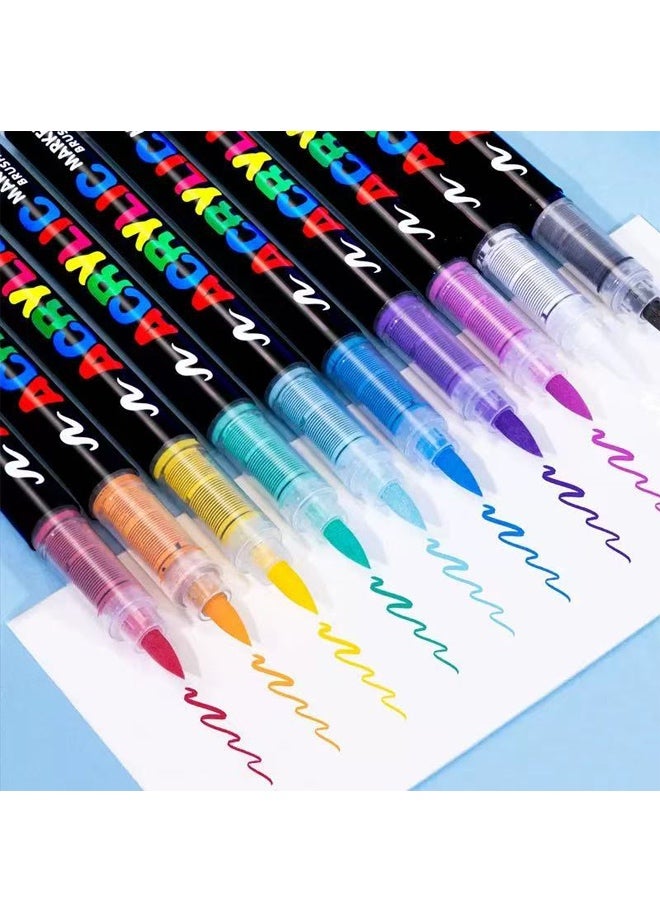 GuangNa12 Colors Acrylic Paint Marker Set – Soft Tip, Odorless, Stackable, Smooth Flow Drawing Pens for Students & Artists - Image 2