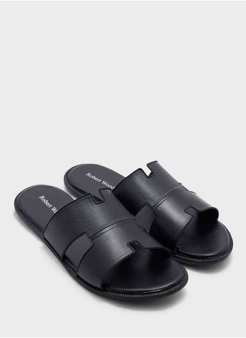 Robert Wood Texture Detail Casual Sandals  - Image 1