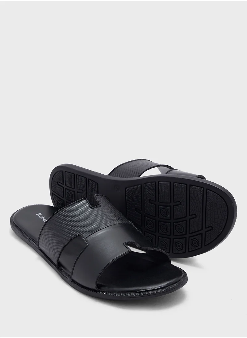Robert Wood Texture Detail Casual Sandals