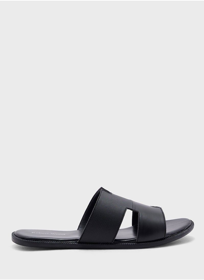 Robert Wood Texture Detail Casual Sandals  - Image 2