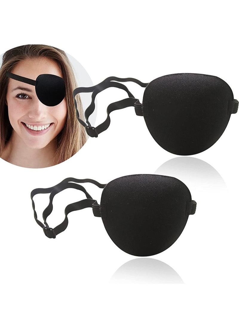10 Lazy Eye (Amblyopia) Children's Eye Patch,2 Pieces Black Eye Patch Strabismus Adjustable Eye Patch,Medical Eye Patch,Amblyopia Lazy Eye Patch for Left or Right Eye