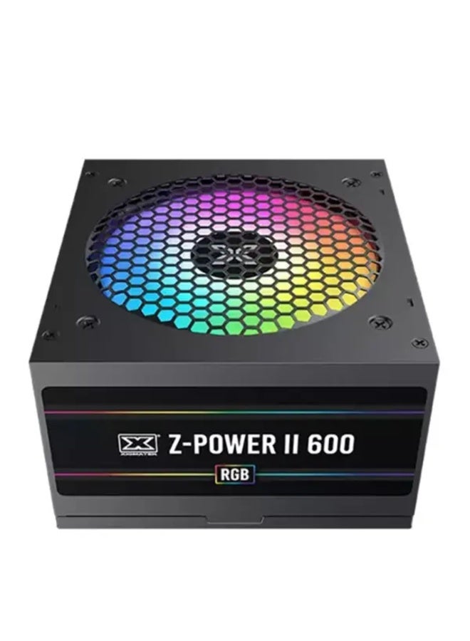 Xigmatek Z-Power II 600 Gaming Power Supply, 400W, 230V Input, Double Forward Design, 12cm Fixed RGB Fan, Black | EN45738 Black - Image 2