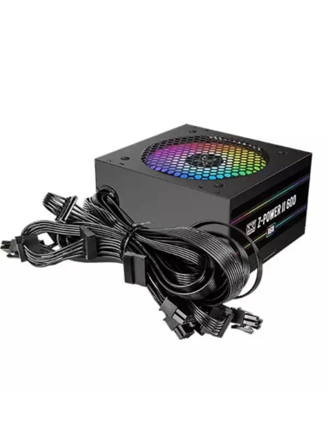 Xigmatek Z-Power II 600 Gaming Power Supply, 400W, 230V Input, Double Forward Design, 12cm Fixed RGB Fan, Black | EN45738 Black - Image 4
