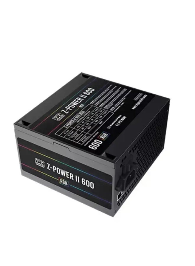Xigmatek Z-Power II 600 Gaming Power Supply, 400W, 230V Input, Double Forward Design, 12cm Fixed RGB Fan, Black | EN45738 Black - Image 3