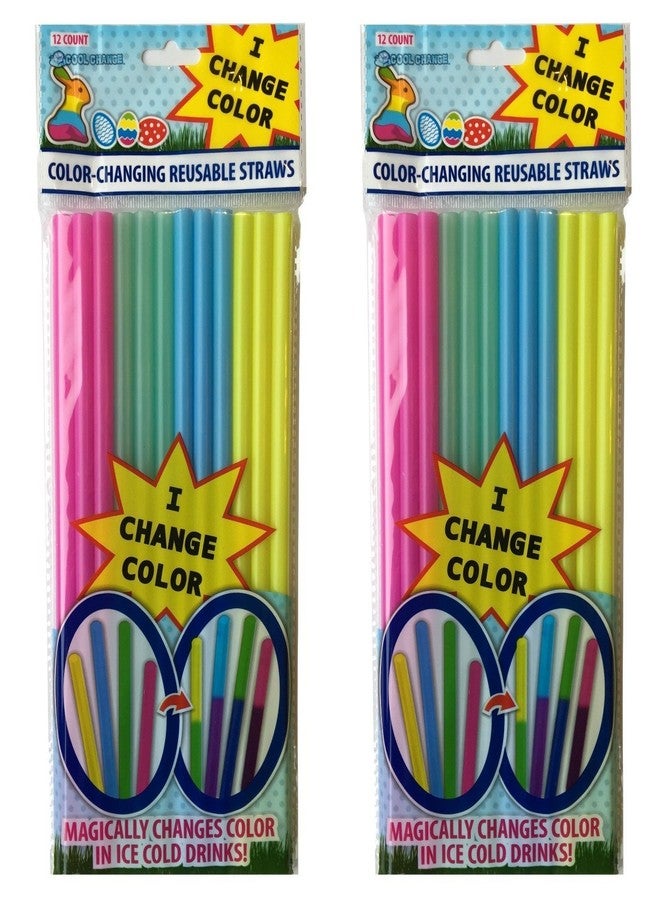 Cool Change Color Changing (2pk) Easter Straws - Image 1