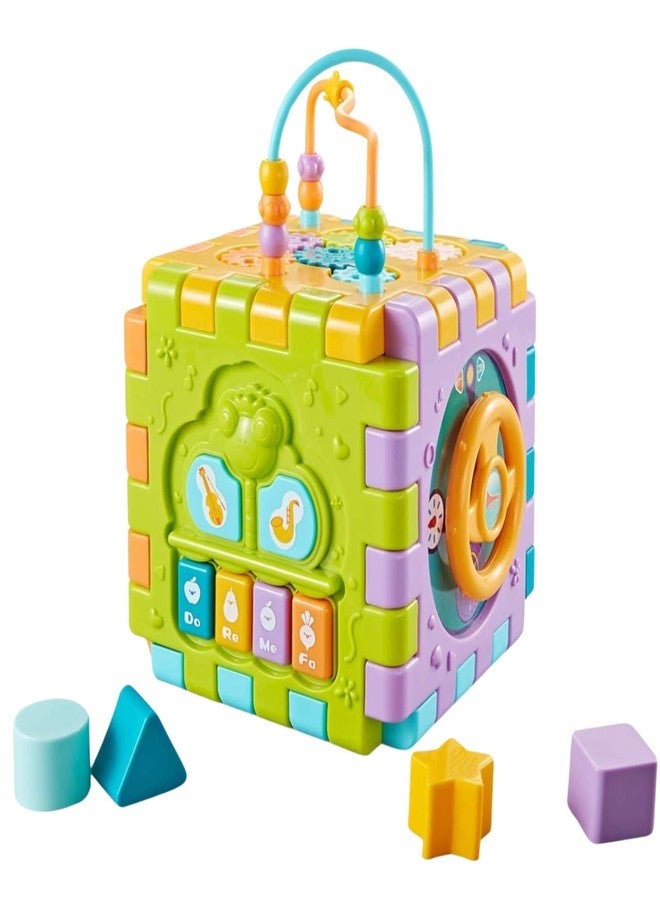 BIG FOLK BIGFOLK® 5-in-1 Montessori Activity Cube Toy for Kids| Alphabet Blocks, Abacus, Clock, Beads & Writing Board| Early Learning Educational Toy for Toddlers 1-5 Years | Baby Development Toy - Pack of 1 - Image 1