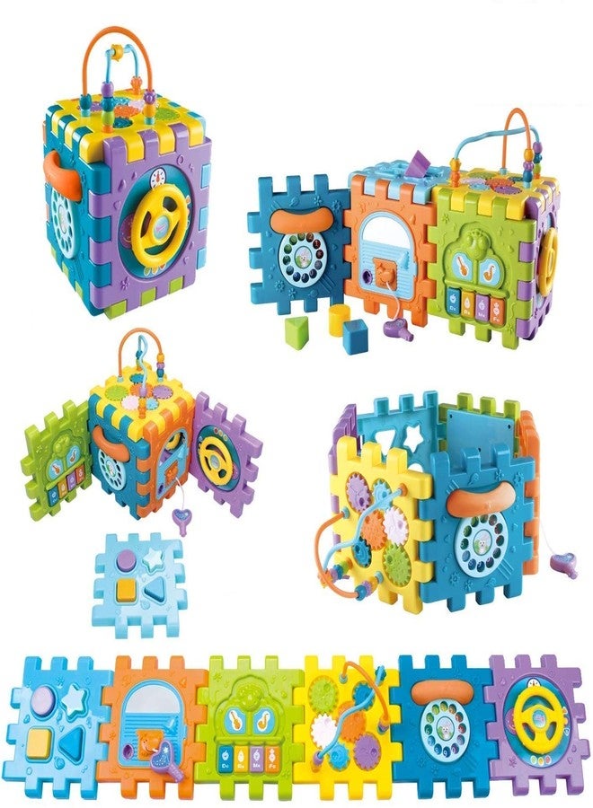 BIG FOLK BIGFOLK® 5-in-1 Montessori Activity Cube Toy for Kids| Alphabet Blocks, Abacus, Clock, Beads & Writing Board| Early Learning Educational Toy for Toddlers 1-5 Years | Baby Development Toy - Pack of 1 - Image 4