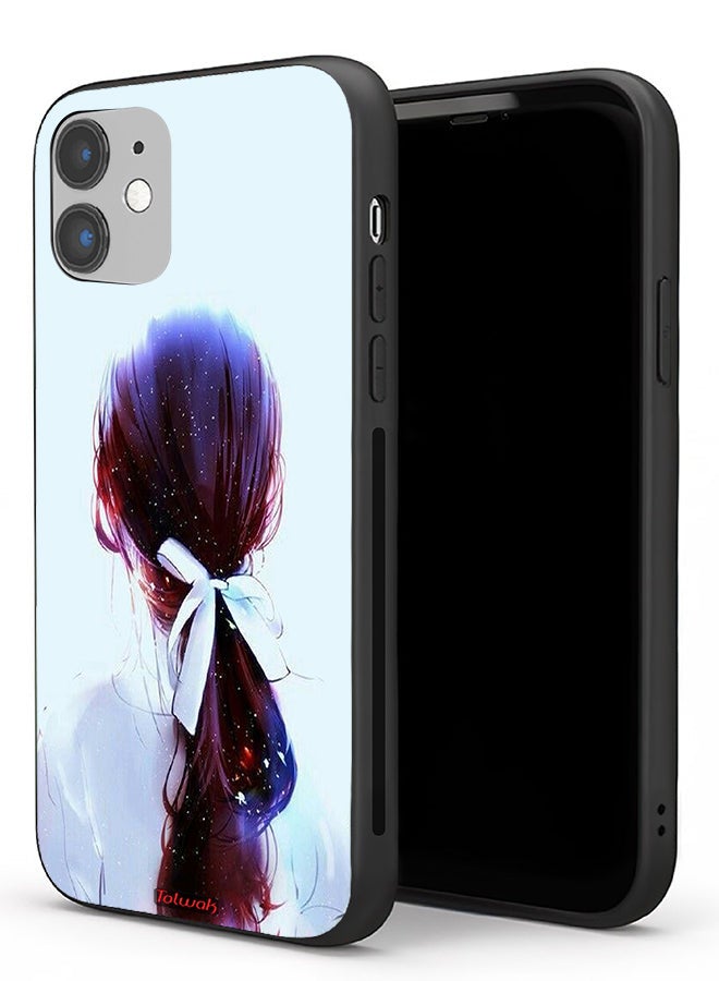 Tolwak Apple iPhone 11 Protective Case Tie Hair With Hairband Girl Art - Image 1