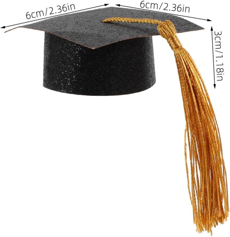 20pcs Graduation Goblet Covers Tassel Mini Doctoral Caps Wine Cup Decorations for Graduation Parties and Celebrations - Image 2