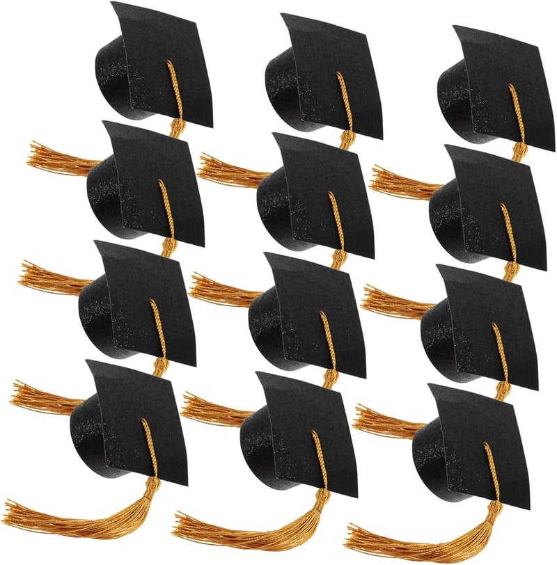 20pcs Graduation Goblet Covers Tassel Mini Doctoral Caps Wine Cup Decorations for Graduation Parties and Celebrations - Image 1