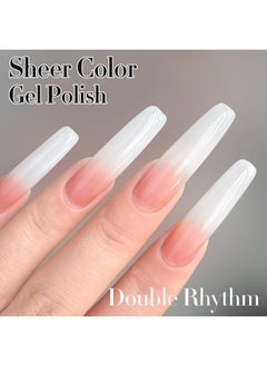 Double Rhythm Double Rhythm 15ML Gel Polish Jelly Sheer Pastel Light Milky Color 1 PC 0.53 OZ Bottle UV Nail Polish Art Salon at Home for Women (Jelly White-B-A1075)  - Image 5