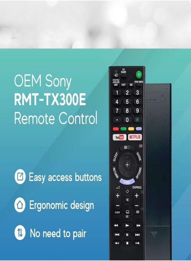 Generic - Universal Remote Control for Sony TV Genuine Ultra HD 4K 8K HDR with Netflix and YouTube Buttons RMF-TX300U RMT-TX300P RMT-TX100B RMT-TX200B RMT-TX102D RMT-TX200U RMT-TX100U - Image 1