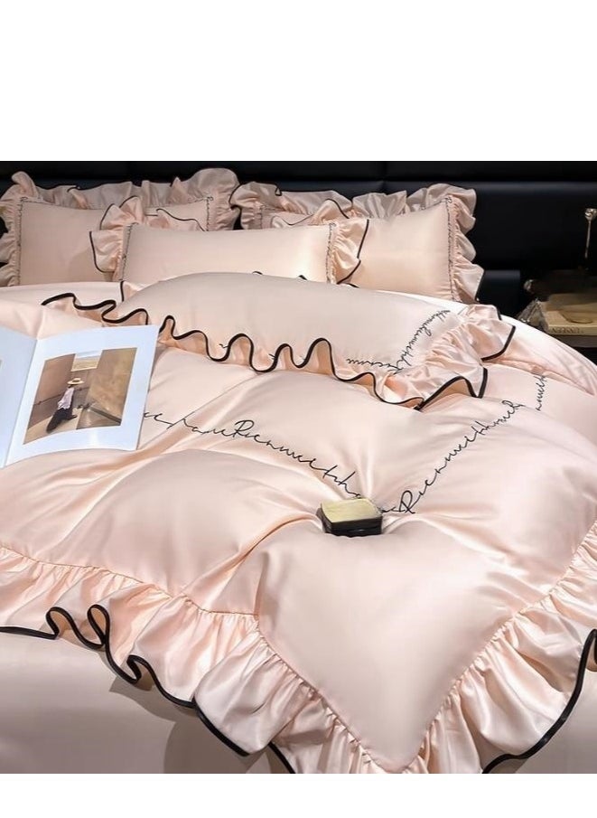 Generic Bed Sheet Style — High End Silky Princess Lace Bedding Four Piece Set  - Image 1