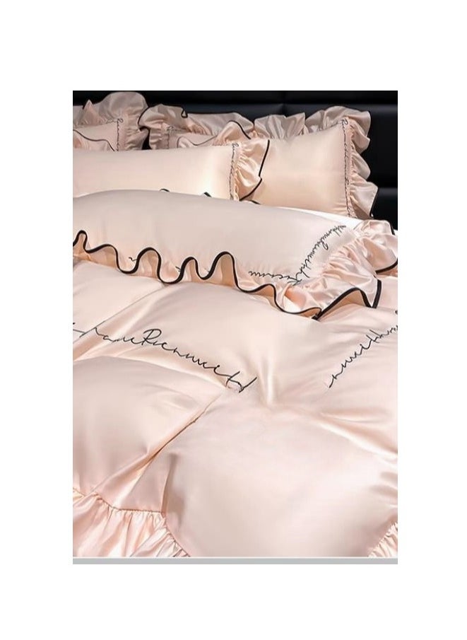Generic Bed Sheet Style — High End Silky Princess Lace Bedding Four Piece Set  - Image 2