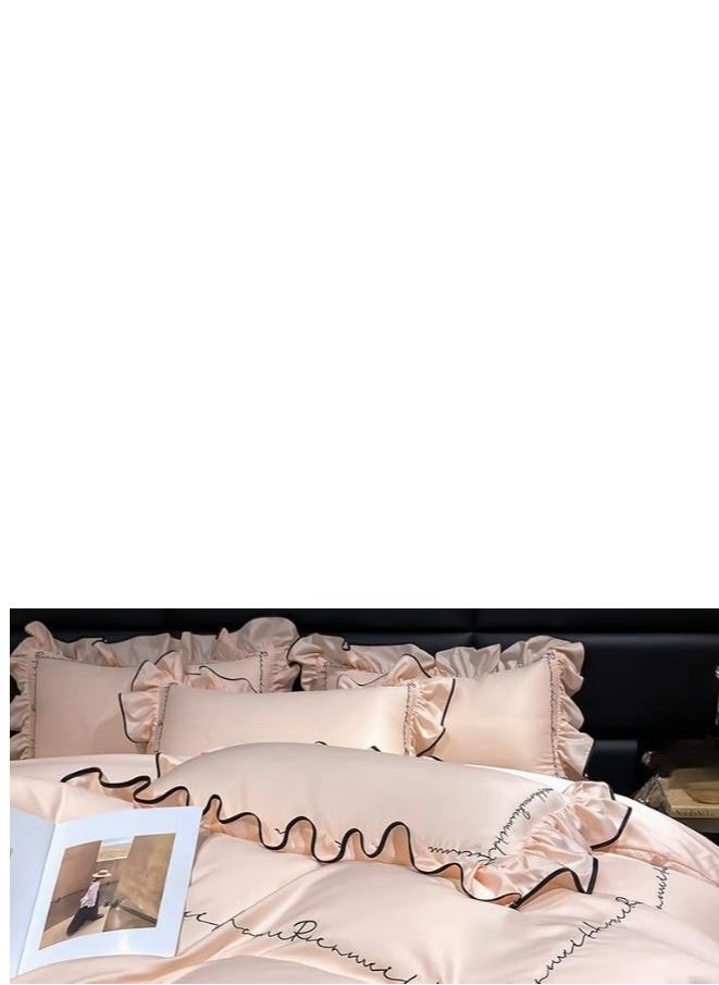 Generic Bed Sheet Style — High End Silky Princess Lace Bedding Four Piece Set  - Image 4