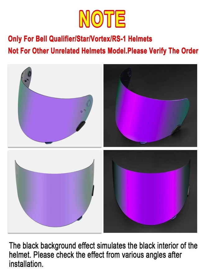 PSLER Qualifier Visor- Qualifier DLX Helmet Visor Motorcycle Face Shield Accessories Replacement for Bell Qualifier/Star/Vortex/RS-1/Revolver,Deep Purple - Image 2