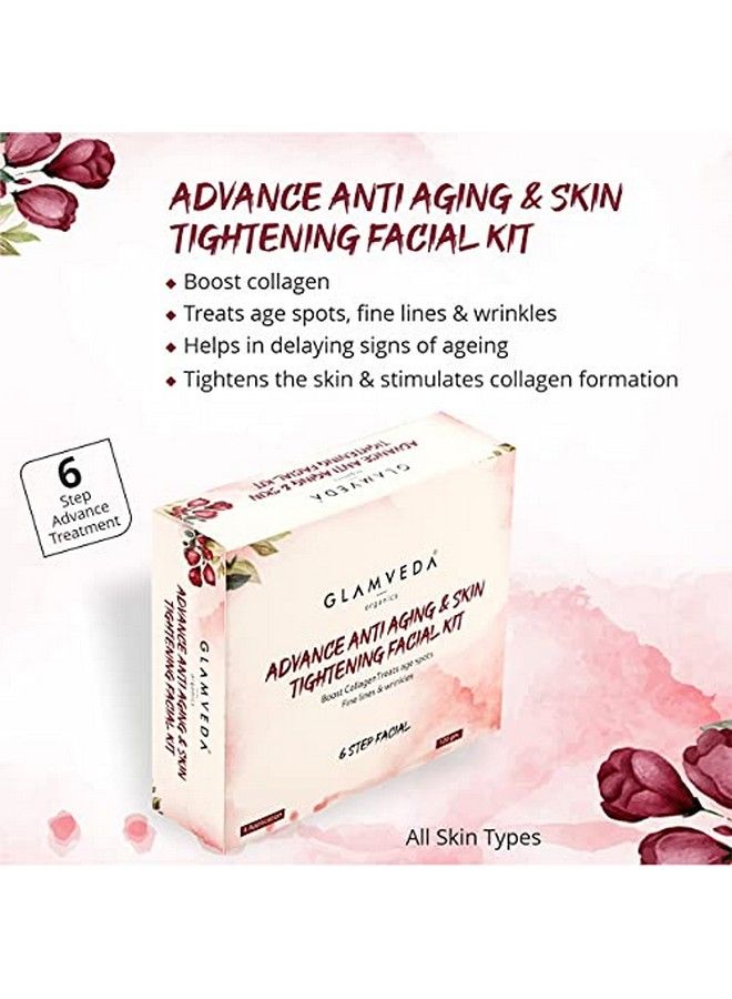 Glamveda Advance Anti Ageing & Skin Tightening Facial Kit | 6 Steps | 120 Gm| Lightens Fine Lines & Wrinkles | Sulphur & Paraben Free | 4 Applications Per Kit - Image 4