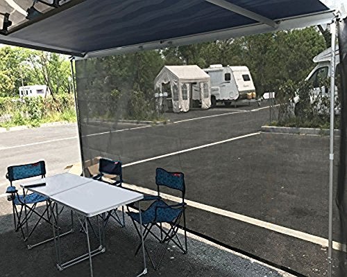 Tentproinc RV Awning Sun Shade Screen 7' X 12' 3'' (Fit for 13' Awning) Mesh Sunshade for RV Awning Sunscreen Motorhome Camping Trailer Awning Screenshade Block UV Glare - 3 Year Warranty (Black) - Image 2