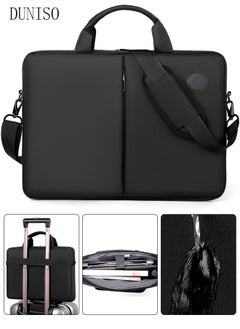 DUNISO 15.6 Inch Laptop Bag Lightweight PU Computer Bag Travel Business Briefcase Water Resistance Shoulder Messenger Bag for Men and Women Work Office  - Image 1