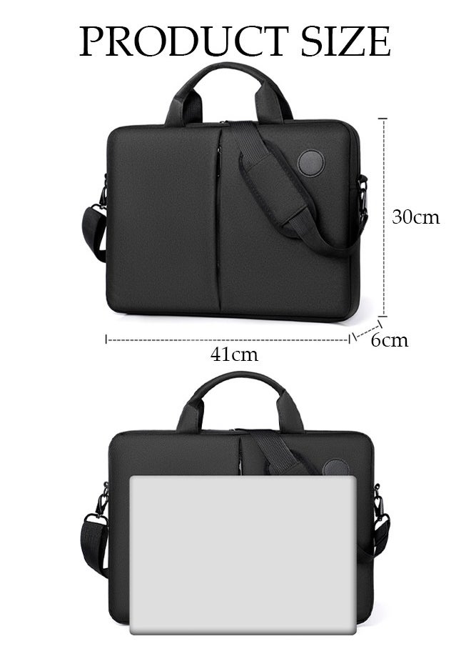 DUNISO 15.6 Inch Laptop Bag Lightweight PU Computer Bag Travel Business Briefcase Water Resistance Shoulder Messenger Bag for Men and Women Work Office  - Image 4