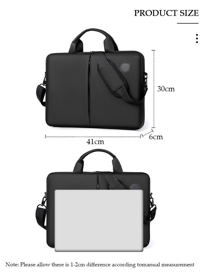 DUNISO 15.6 Inch Laptop Bag Lightweight PU Computer Bag Travel Business Briefcase Water Resistance Shoulder Messenger Bag for Men and Women Work Office - Image 2