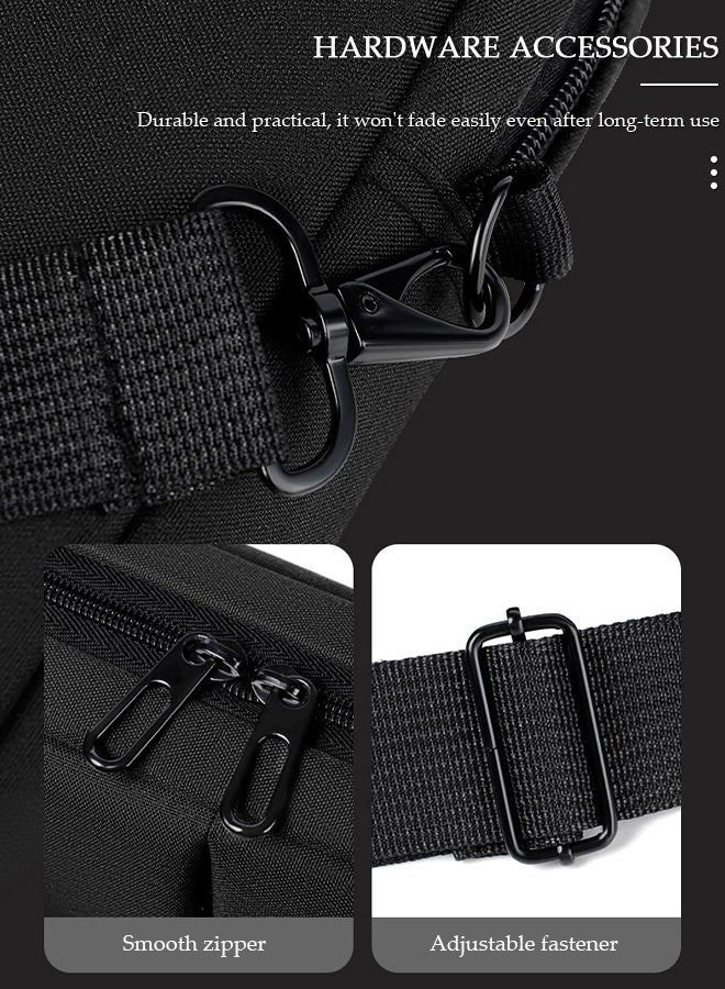 DUNISO 15.6 Inch Laptop Bag Lightweight PU Computer Bag Travel Business Briefcase Water Resistance Shoulder Messenger Bag for Men and Women Work Office - Image 4