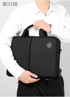 DUNISO 15.6 Inch Laptop Bag Lightweight PU Computer Bag Travel Business Briefcase Water Resistance Shoulder Messenger Bag for Men and Women Work Office  - Image 3