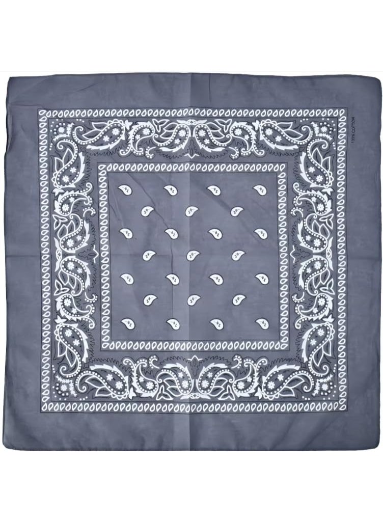 باندانا باللون الرمادي – وشاح رأس متعدد الاستخدامات، لف الرقبة، غطاء وجه، مناديل – للجنسين - Image 1