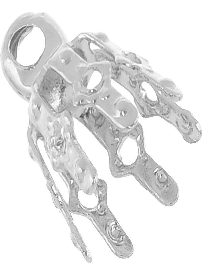 FindingKing 48 White Plated Bead Cap Bails Craft Necklace Jewelry Making Parts 7 Prong 9mm - Image 2