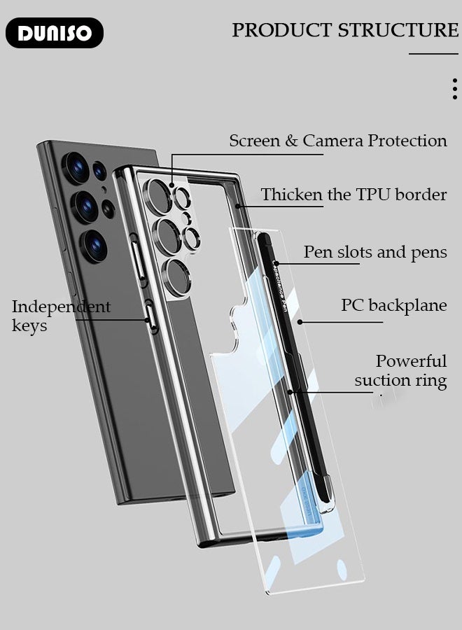 DUNISO Samsung Galaxy S24 Ultra Phone Case Full Body Protective Phone Cover Anti-fall Anti-fingerprint Phone Case with Touchscreen Pen for Samsung Galaxy S24 Ultra 5G Phone Case  - Image 2