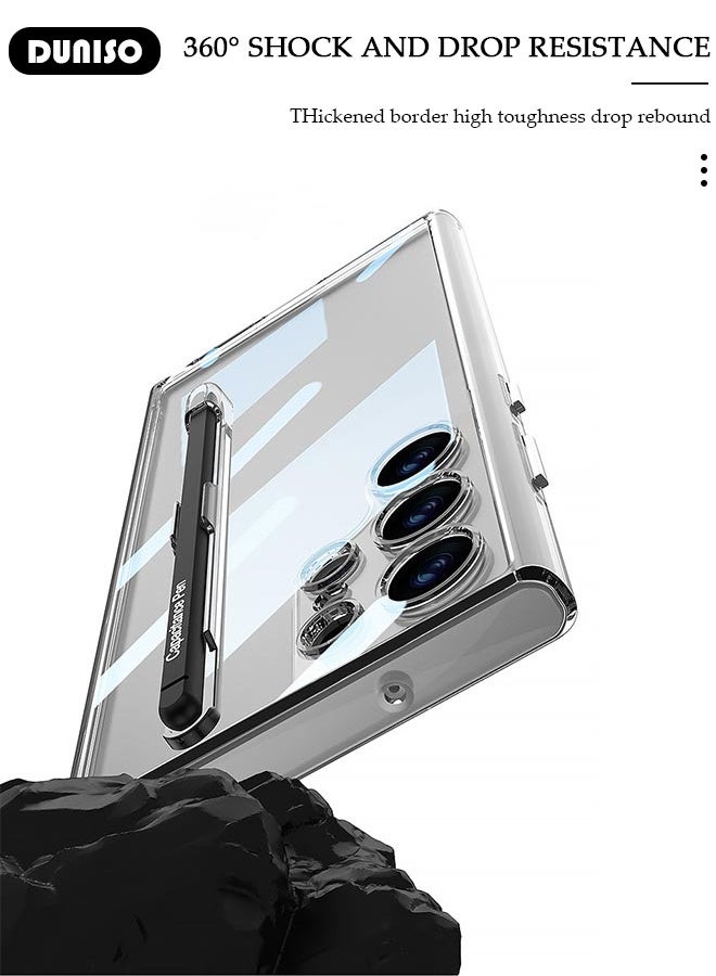 DUNISO Samsung Galaxy S24 Ultra Phone Case Full Body Protective Phone Cover Anti-fall Anti-fingerprint Phone Case with Touchscreen Pen for Samsung Galaxy S24 Ultra 5G Phone Case  - Image 4