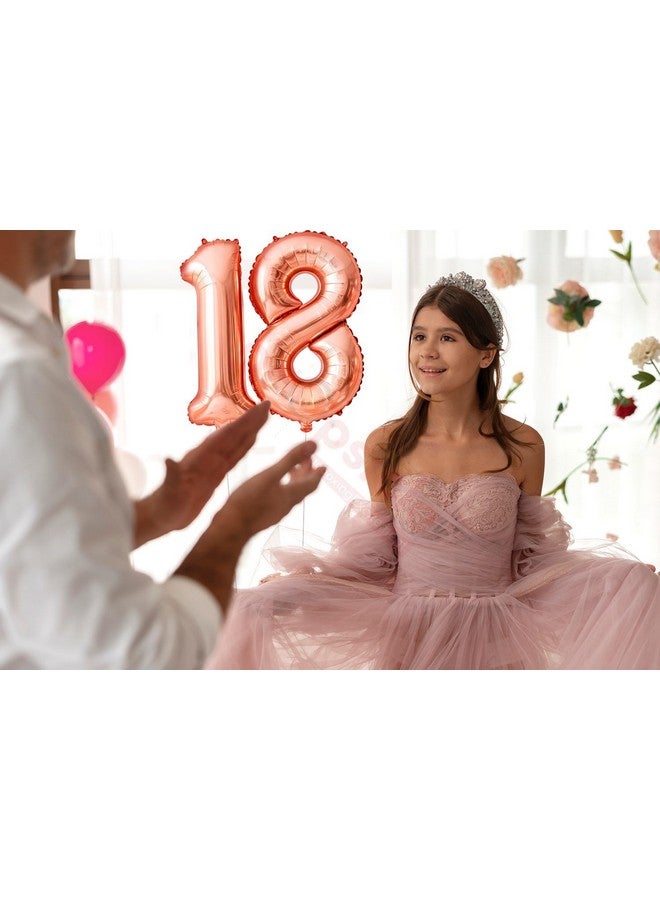 Propsicle 16 inch Birthday Foil 18 Number Helium Balloon Party Decoration Rose Gold Pack of 2 | 18 Year No. Balloons Birthday/Anniversary | Eighteen Number - Image 5