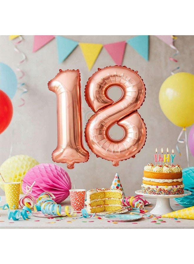 Propsicle 16 inch Birthday Foil 18 Number Helium Balloon Party Decoration Rose Gold Pack of 2 | 18 Year No. Balloons Birthday/Anniversary | Eighteen Number - Image 3