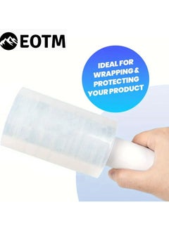 EOTM Durable and Transparent Roll Stretch Wrap Film with Plastic Handle  - Image 1
