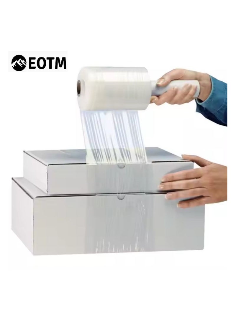 EOTM Durable and Transparent Roll Stretch Wrap Film with Plastic Handle - Image 3