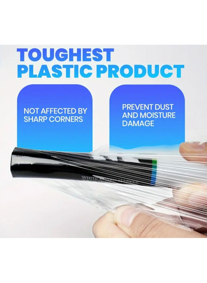 EOTM Durable and Transparent Roll Stretch Wrap Film with Plastic Handle - Image 5