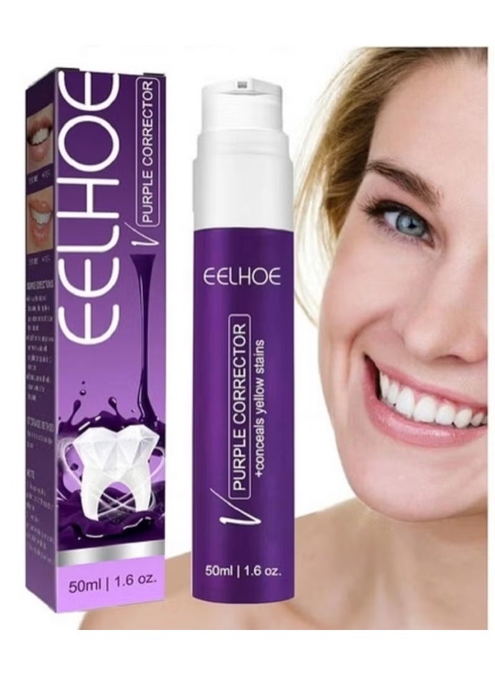 إيلهو Whitening Toothpaste 50ml, Color Correcting Toothpaste for Whitening Teeth, Cleaning Yellow Teeth, Stain Removal, Whitening Toothpaste, Stain Remover, Oral Health Care