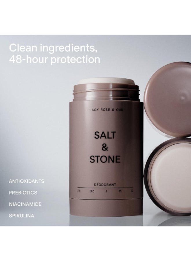 Salt & Stone SALT STONE Aluminum Free Deodorant Extra Strength 48 Hour Protection for Women Men Made with Seaweed Extracts Shea Butter Prebiotics Black Rose Oud - Image 4