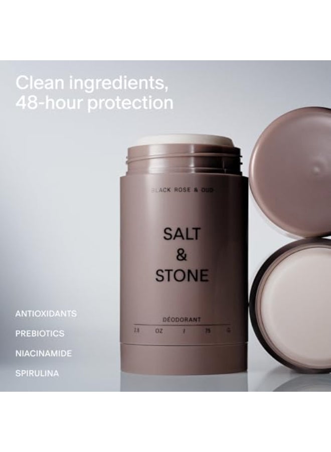 Salt & Stone SALT STONE Aluminum Free Deodorant Extra Strength 48 Hour Protection for Women Men Made with Seaweed Extracts Shea Butter Prebiotics Black Rose Oud - Image 3