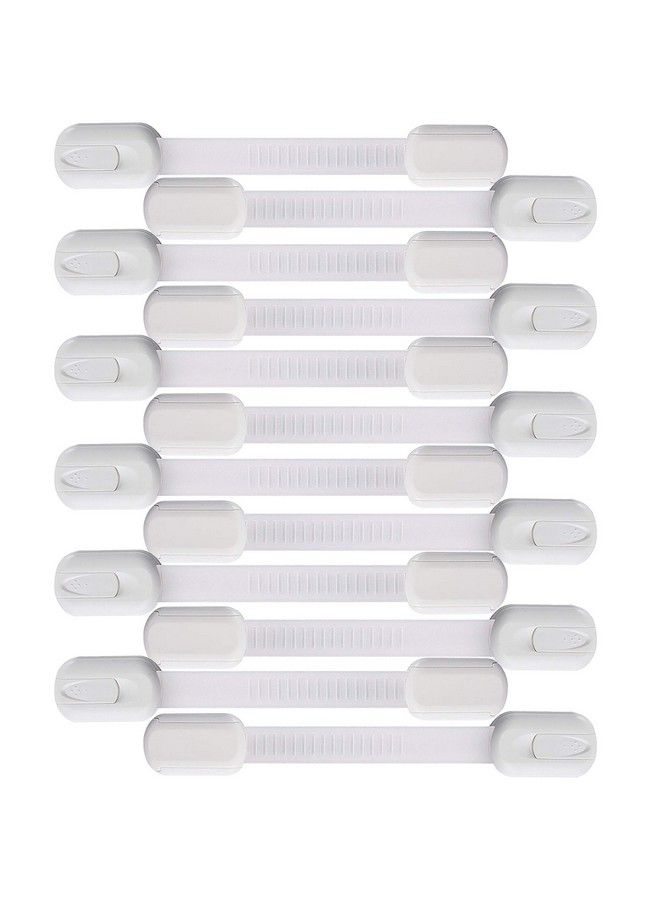 vmaisi 12 Pack Vmaisi Multi Use Adhesive Straps Locks Childproofing Baby Proofing Cabinet Latches For Drawers Fridge Dishwasher Toilet Seat Cupboard Oven Trash Can No Drilling (White) (12) - Image 4