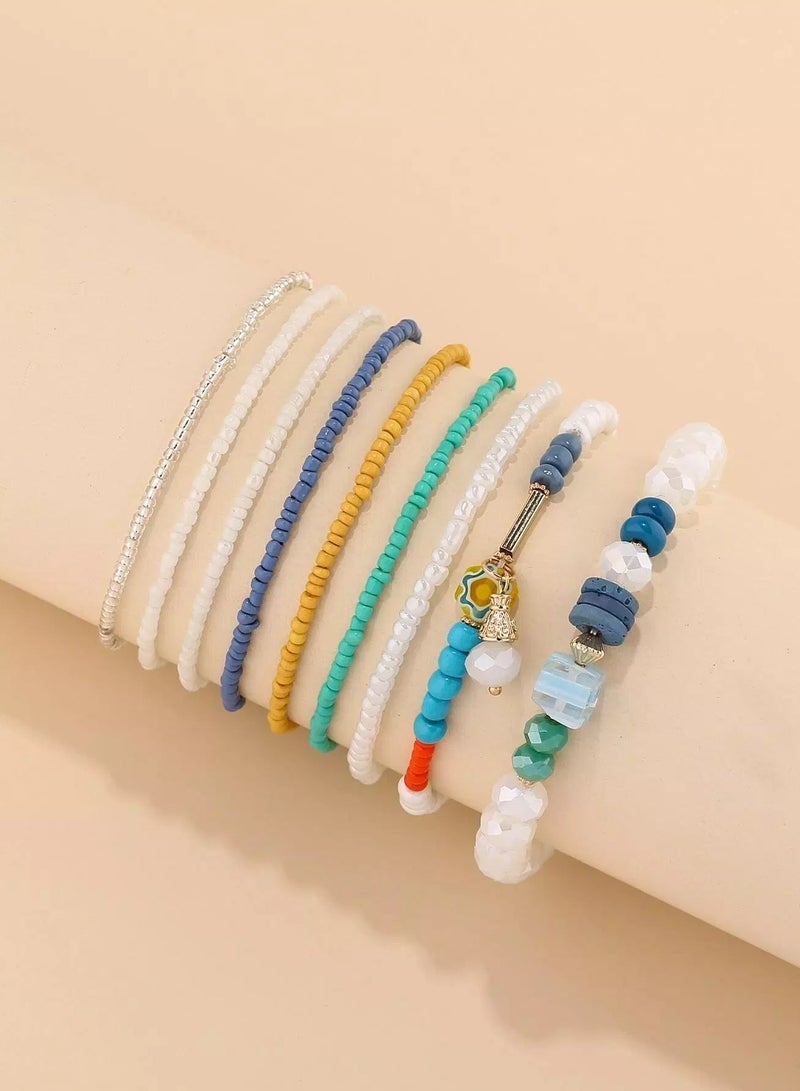 9pcs Simple Beaded Bracelet  - Image 1